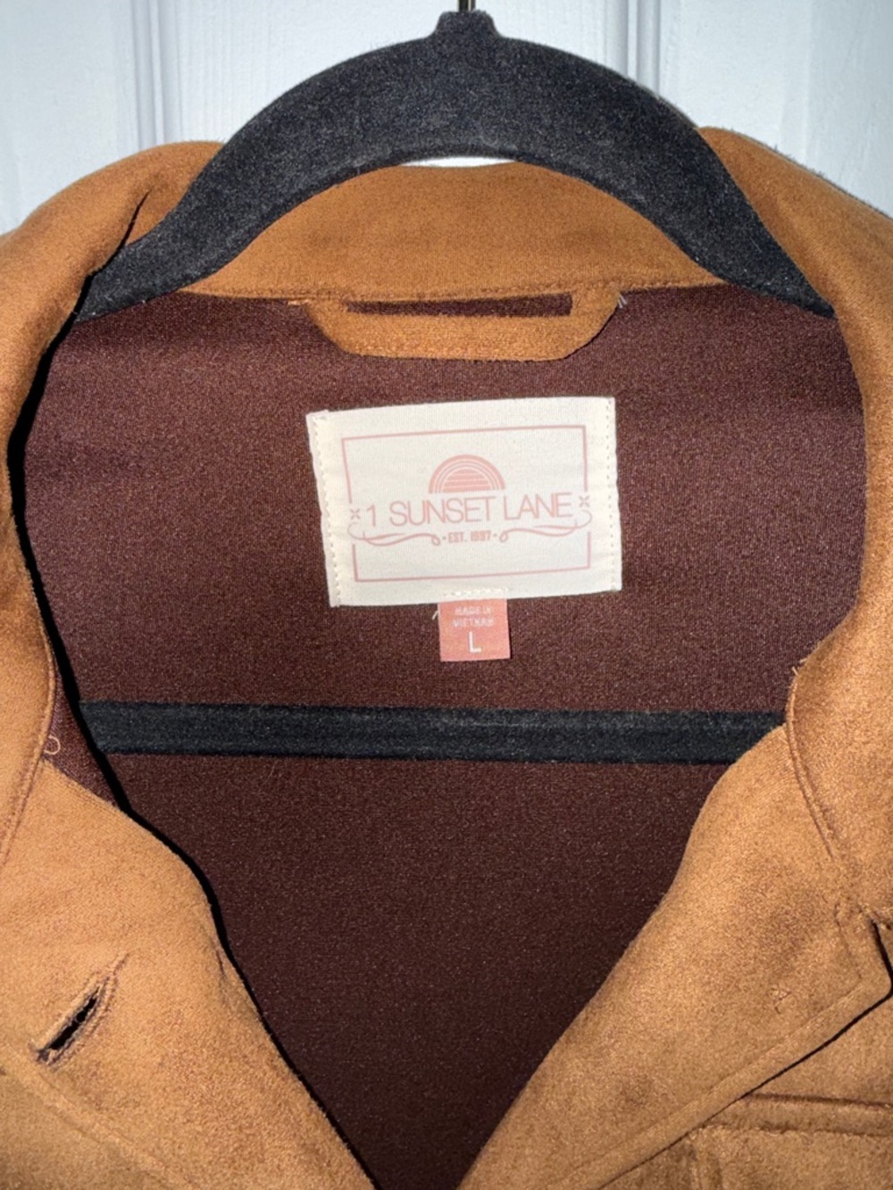 Suede-Look Tan Utility Jacket - Picture 2 of 3
